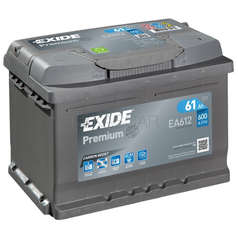 Аккумулятор EXIDE 61Ah EA612 низкий о.п