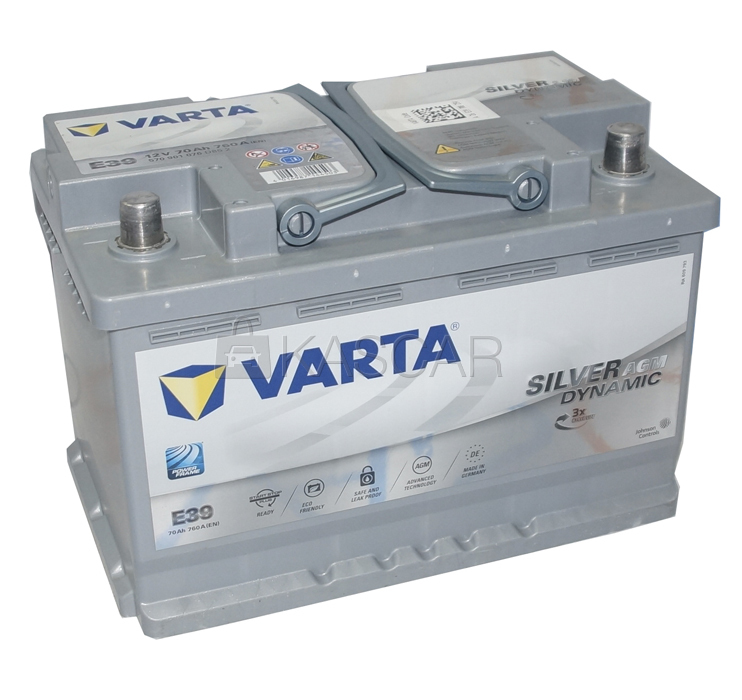 Аккумулятор VARTA 70Ah AGM о.п